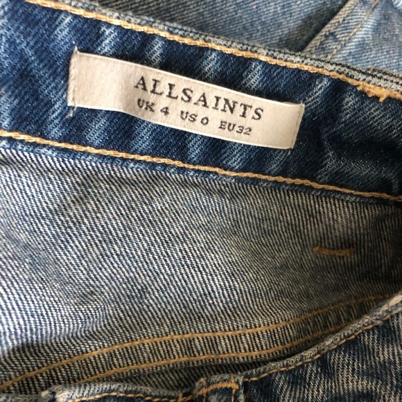 Allsaints KIM Denim Skirt Light Wash Jean Skirt 0 - Picture 7 of 8